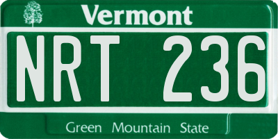 VT license plate NRT236