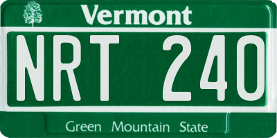 VT license plate NRT240