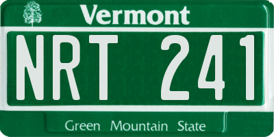 VT license plate NRT241