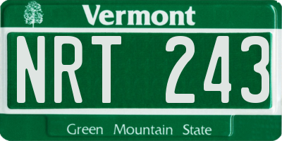 VT license plate NRT243