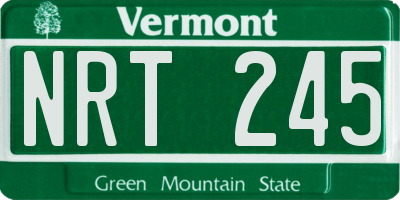 VT license plate NRT245