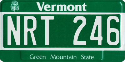 VT license plate NRT246