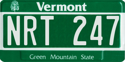 VT license plate NRT247