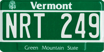 VT license plate NRT249