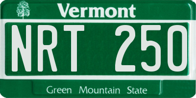 VT license plate NRT250