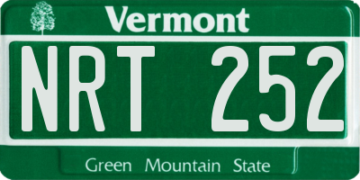 VT license plate NRT252