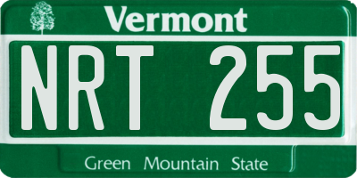 VT license plate NRT255