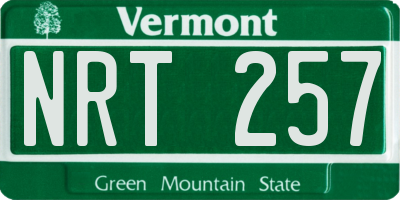 VT license plate NRT257