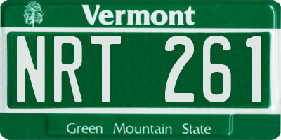 VT license plate NRT261