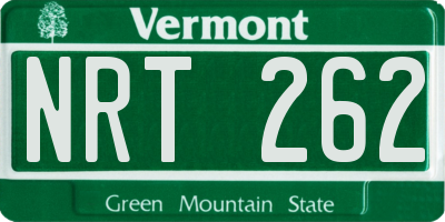 VT license plate NRT262