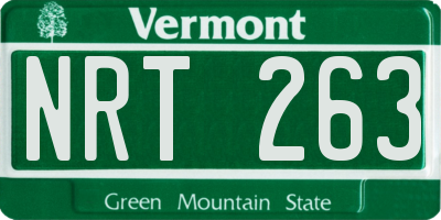 VT license plate NRT263