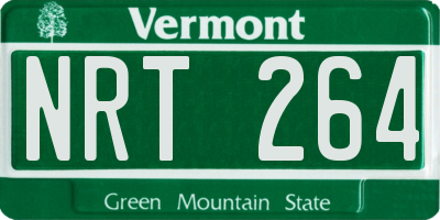 VT license plate NRT264