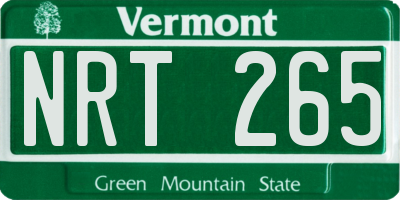 VT license plate NRT265