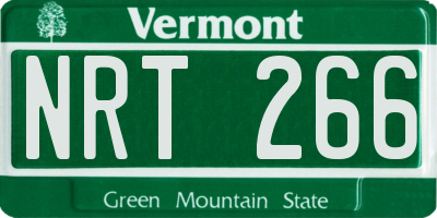 VT license plate NRT266