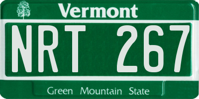 VT license plate NRT267