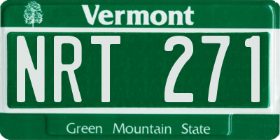 VT license plate NRT271
