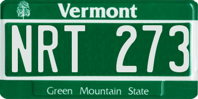 VT license plate NRT273