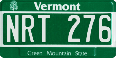 VT license plate NRT276