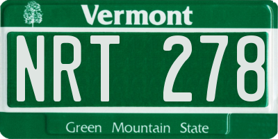 VT license plate NRT278