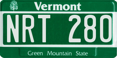 VT license plate NRT280