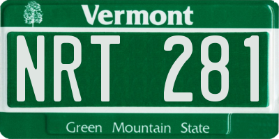 VT license plate NRT281