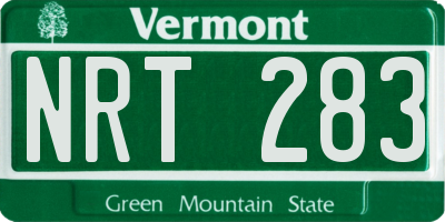 VT license plate NRT283