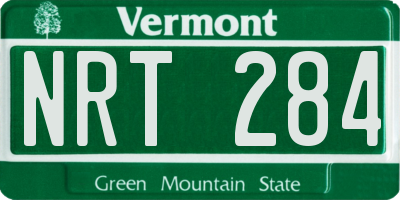 VT license plate NRT284