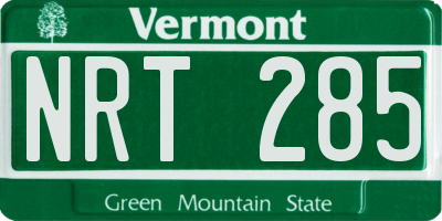 VT license plate NRT285
