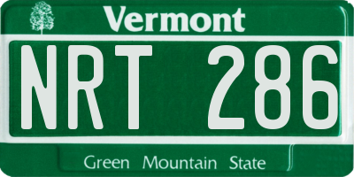 VT license plate NRT286