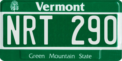 VT license plate NRT290