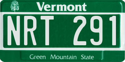 VT license plate NRT291
