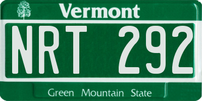 VT license plate NRT292