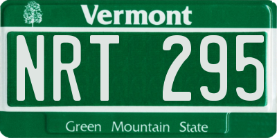 VT license plate NRT295