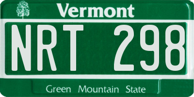 VT license plate NRT298