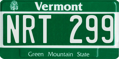 VT license plate NRT299