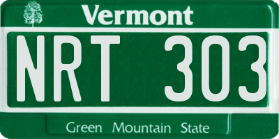VT license plate NRT303