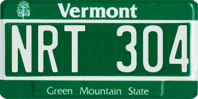 VT license plate NRT304