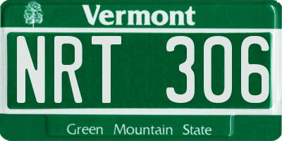 VT license plate NRT306