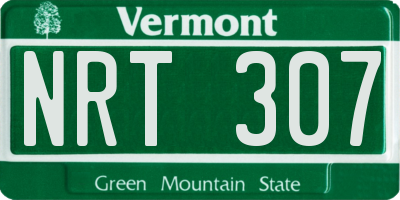 VT license plate NRT307