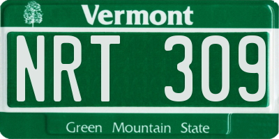 VT license plate NRT309