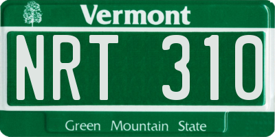VT license plate NRT310