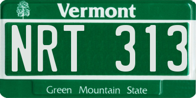 VT license plate NRT313