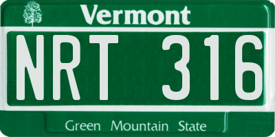 VT license plate NRT316