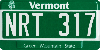 VT license plate NRT317