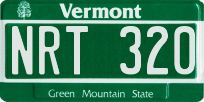 VT license plate NRT320
