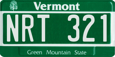 VT license plate NRT321