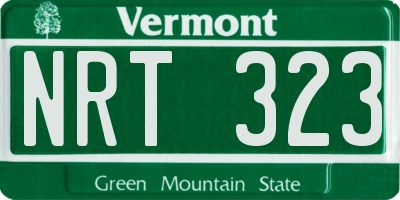 VT license plate NRT323