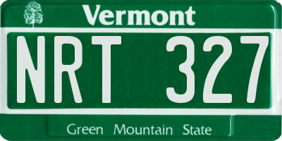 VT license plate NRT327