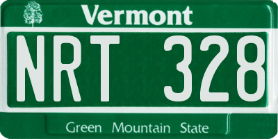 VT license plate NRT328