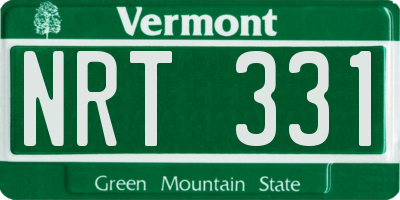 VT license plate NRT331